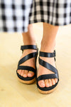 Walkabout Strappy Wedge Sandals in Black