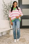 What's a Girl to Do Contrast Trim Relaxed Top