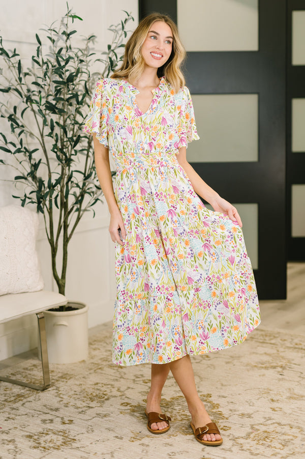 Wherever I Go Notch Neck Dress