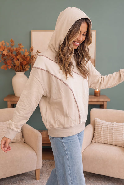 In Stitches Hoodie in Sand