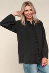 Effortlessly Edgy Button Down Blouse
