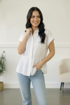 Ivory Flirt & Flow Button Blouse