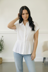 Ivory Flirt & Flow Button Blouse