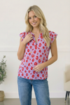 Wild Berry Ruffles Blouse