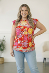 Floral at the Fiesta Flutter Top