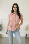 Blush Flirt & Flow Button Blouse