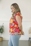 Floral at the Fiesta Flutter Top