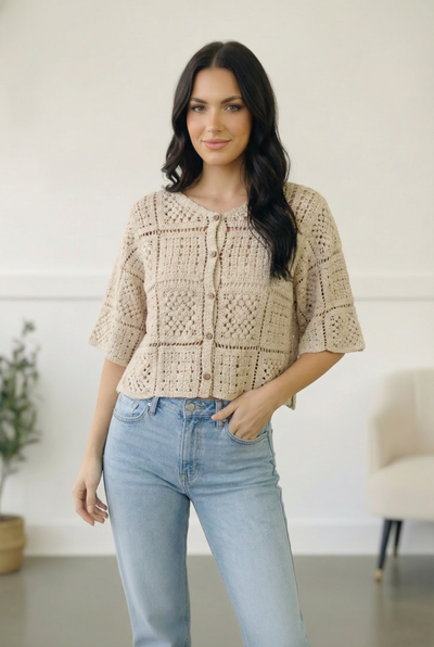 Honeycomb Crochet Cardigan