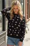 Pucker Up Black Sweatshirt