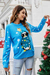 Christmas Penguin Graphic Sequin Sweater