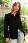 Effortlessly Edgy Button Down Blouse
