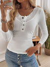 Devine Lace Detail Round Neck Long Sleeve T-Shirt