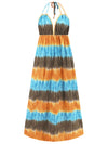 Tie-Dye Halter Neck Dress