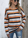 Full Size Striped Round Neck Long Sleeve T-Shirt Plus Size