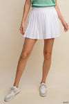 Soft Fabric Pleats Tennis Movement Skort in White