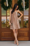 Champagne Toast Velvet Holiday Dress