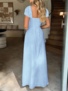 Devine Sweetheart Neck Short Sleeve Maxi Dress