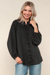 Effortlessly Edgy Button Down Blouse