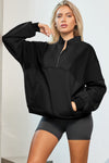 Half Zip Dropped Shoulder Sweatshirt