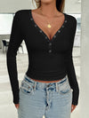 Devine V-Neck Long Sleeve T-Shirt