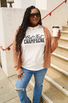 Simply Love Full Size BUT FIRST CHAMPAGNE Round Neck T-Shirt