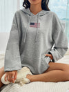 Devine Drawstring US Flag Long Sleeve Hoodie