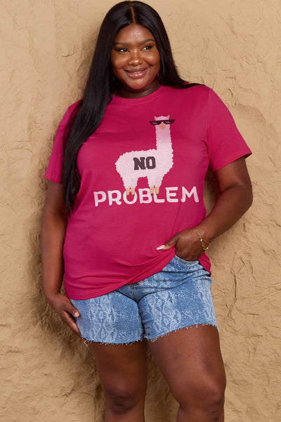 Simply Love Full Size NO PROBLEM Graphic Cotton Tee