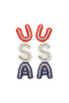 USA Beads & Rhinestones Dangle Earrings