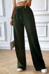 Devine Drawstring Wide Leg Pants with Pocketed