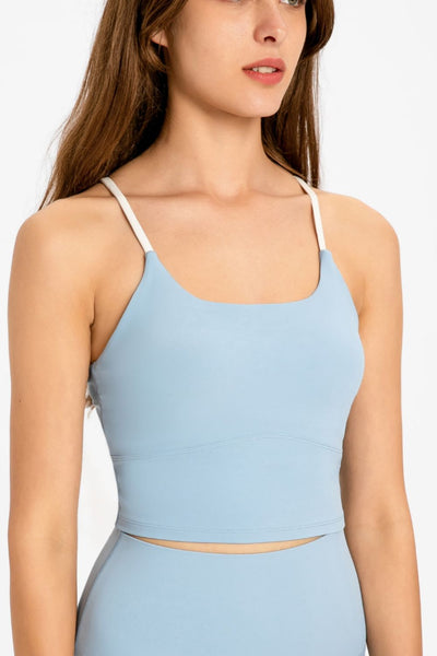 Millennia Crisscross Back Scoop Neck Sports Cami