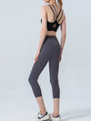 Wide Waistband Cropped Sports Leggings