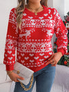 Christmas Element Round Neck Long Sleeve Sweater