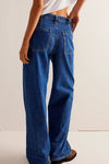 Washed Wide Leg Jeans with Pockets