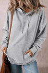 Drawstring Pocketed Long Sleeve Hoodie