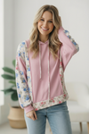 Sweet Spring Blossoms Color Block Hoodie