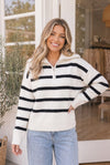 Stripes and Zipper Dreams Knit Pullover