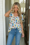 Painted Canvas Blue Babydoll Top