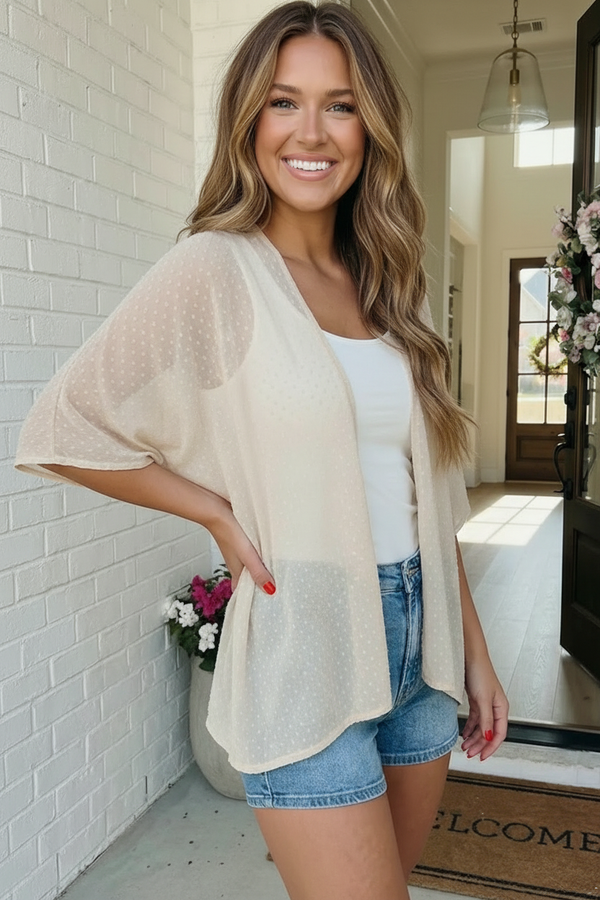 Blush Dotted Darling Kimono Cardigan