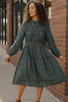Cedar Lane Plaid Midi Dress