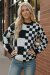 Pixel Perfect Black and White Pullover