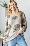 One Wild Rose Olive Cozy Sweater