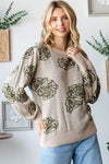 One Wild Rose Olive Cozy Sweater