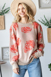 One Wild Rose Coral Cozy Sweater
