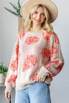 One Wild Rose Coral Cozy Sweater