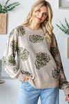 One Wild Rose Olive Cozy Sweater