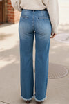 Buttoned Up & Flared Denim Jeans
