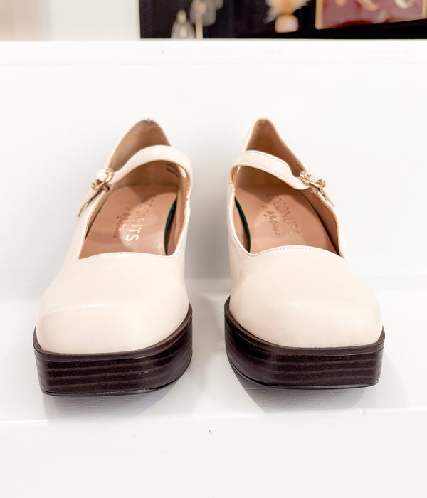 Matilda Platform Heel in Bone