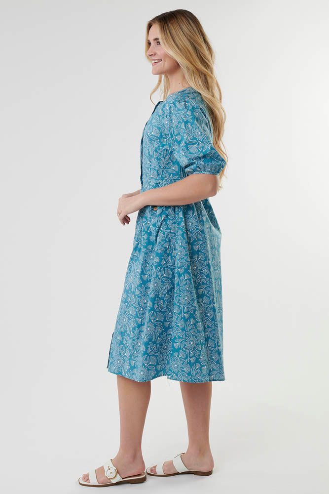 blue button up vintage 50s dress, modest dresses, sweet salt dresses