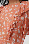 orange floral maxi dress, modest dresses, tznius dresses