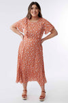 orange floral maxi dress, modest dresses, tznius dresses